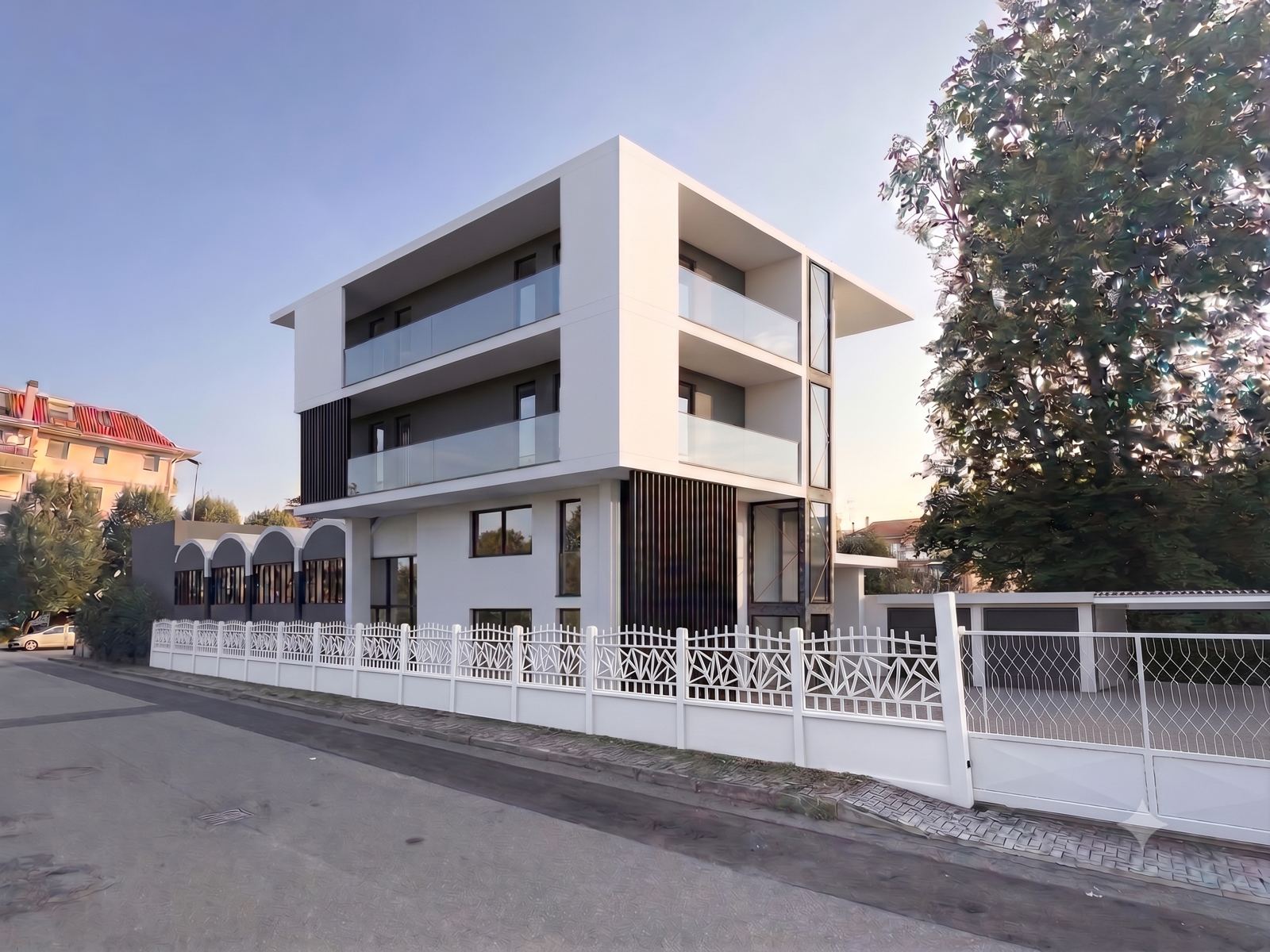 Render della palazzina residenziale riqualificata